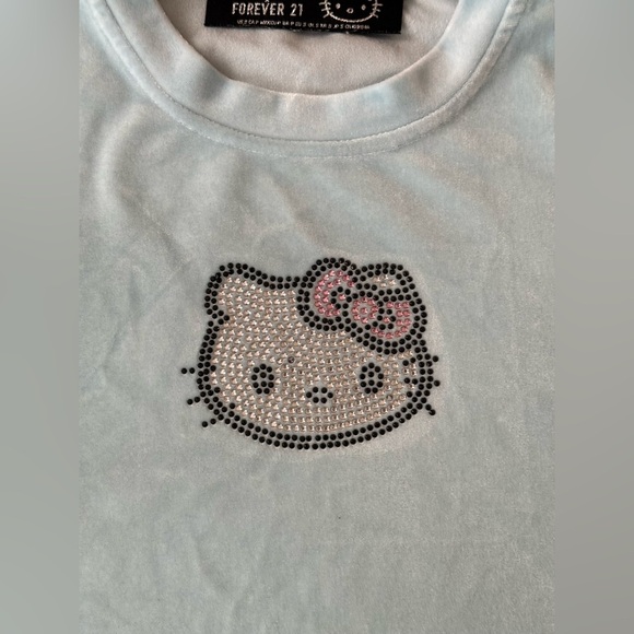 Hello Kitty Light Blue Velour Kids T-Shirt - Picture 4 of 9